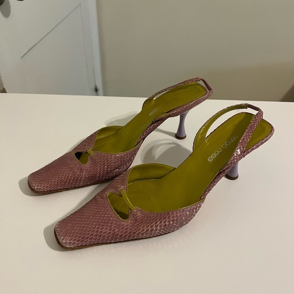 Vintage Sergio Rossi Python Slingback Heels - Picture 3 of 8